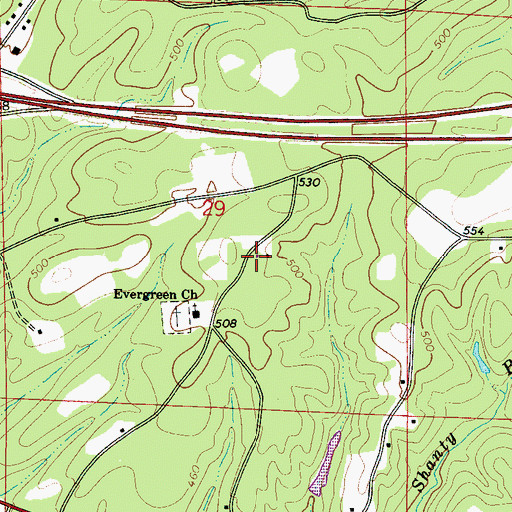 Topographic Map of Rock Bluff Church (historical), AL