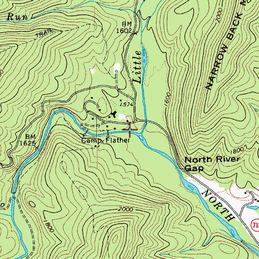 Topographic Map of Little River, VA