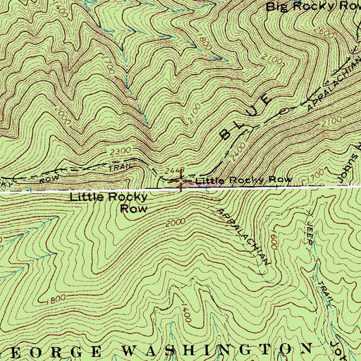 Topographic Map of Little Rocky Row, VA