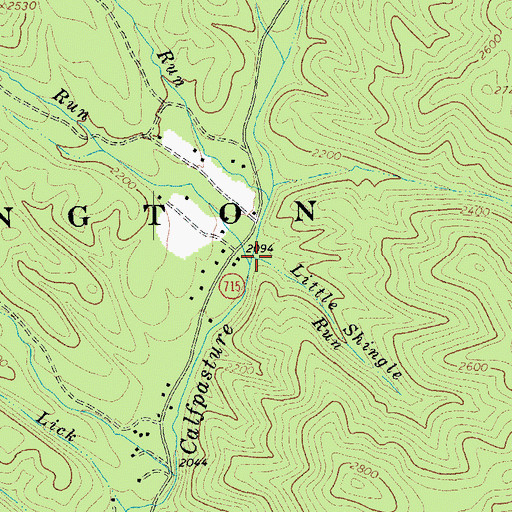 Topographic Map of Little Shingle Run, VA