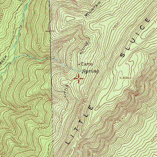 Topographic Map of Little Sluice Mountain Trail, VA