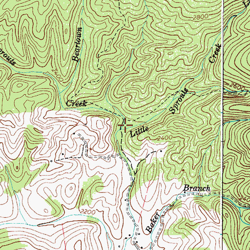 Topographic Map of Little Sprouts Creek, VA