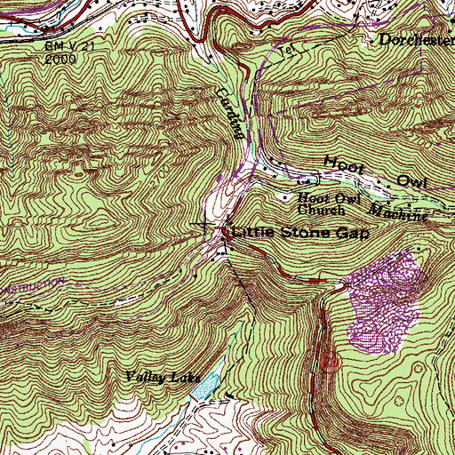 Topographic Map of Little Stone Gap, VA