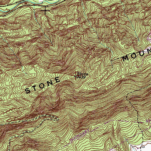 Topographic Map of Little Stone Mountain, VA