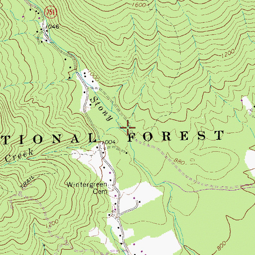 Topographic Map of Little Stony Creek, VA