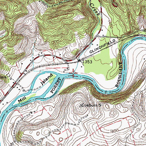 Topographic Map of Little Stony Creek, VA