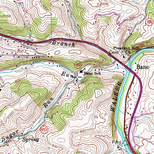Topographic Map of Little Sugar Run, VA