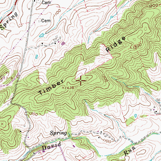 Topographic Map of Little Timber Ridge, VA
