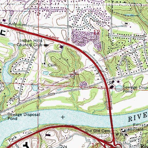 Topographic Map of Rollingwood, AL