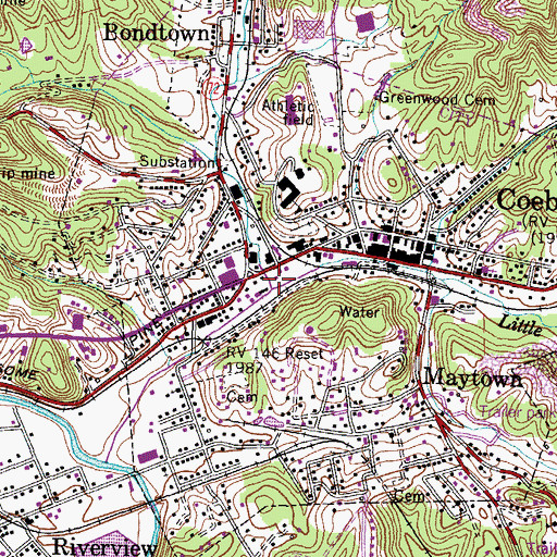 Topographic Map of Little Toms Creek, VA