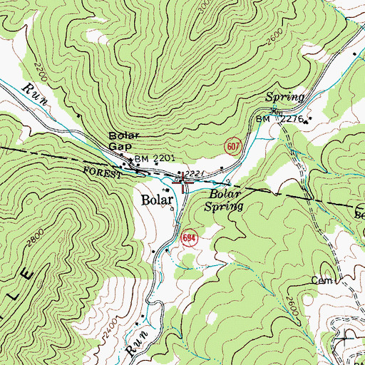 Topographic Map of Little Valley, VA
