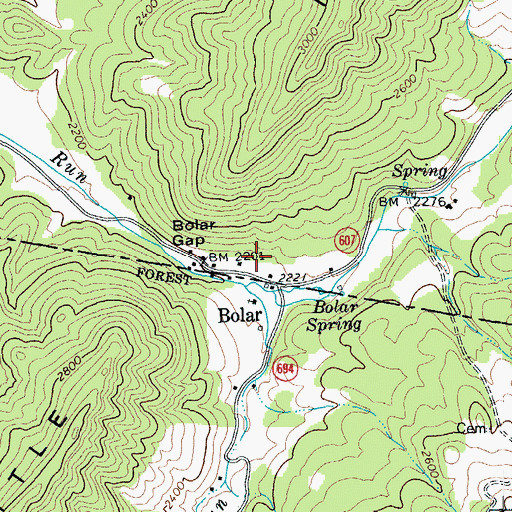 Topographic Map of Little Valley Run, VA