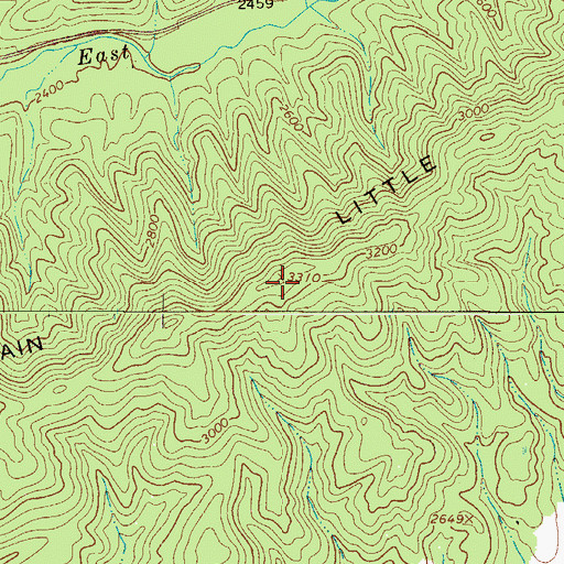 Topographic Map of Little Walker Mountain, VA