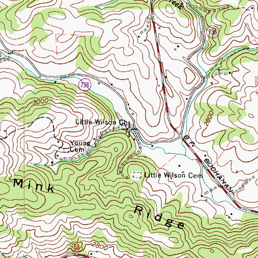 Topographic Map of Little Wilson Church, VA