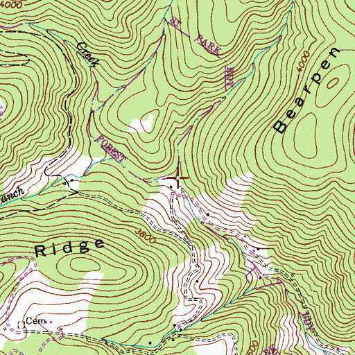 Topographic Map of Little Wilson Creek, VA