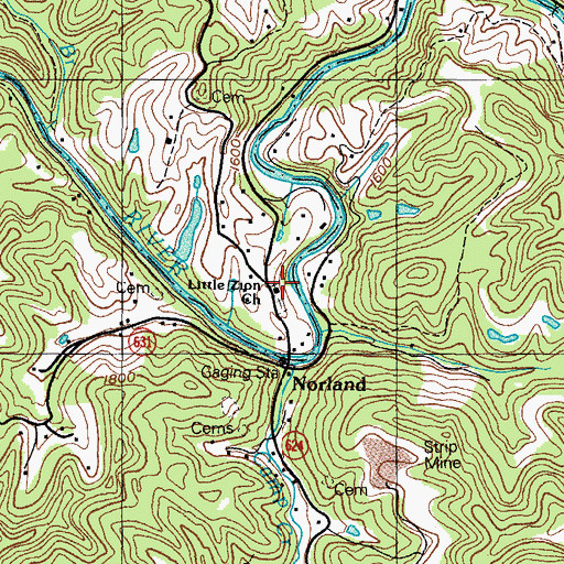 Topographic Map of Little Zion Church, VA