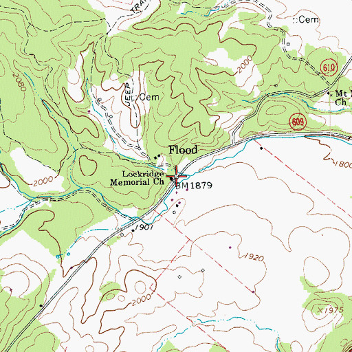 Topographic Map of Lockridge Memorial Church, VA
