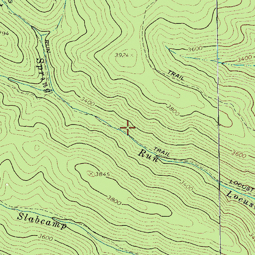 Topographic Map of Locust Spring Run Trail, VA