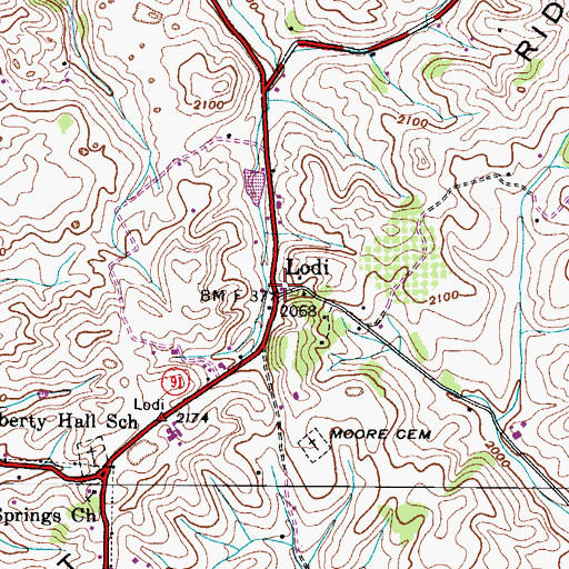Topographic Map of Lodi, VA