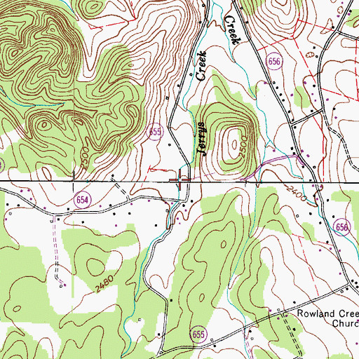 Topographic Map of Long Branch, VA