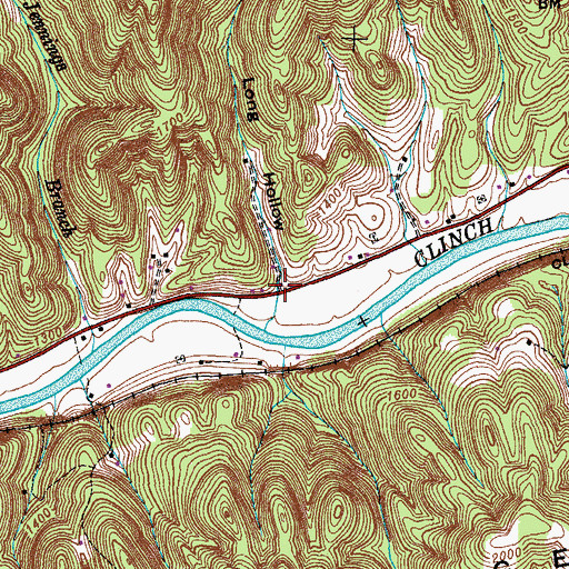 Topographic Map of Long Hollow, VA