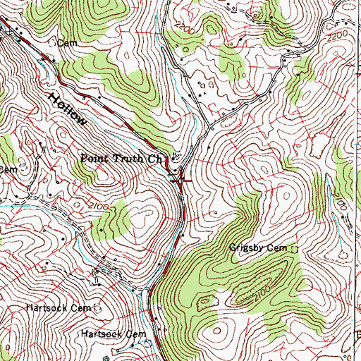 Topographic Map of Long Hollow, VA