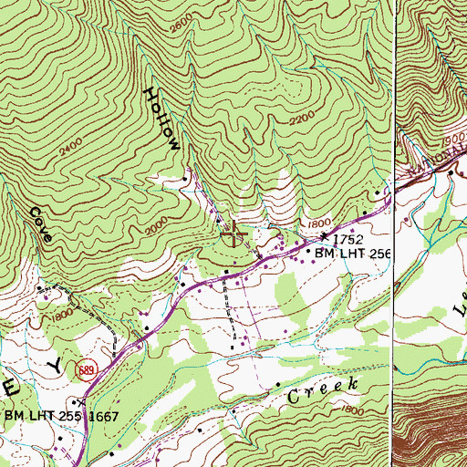Topographic Map of Long Hollow, VA