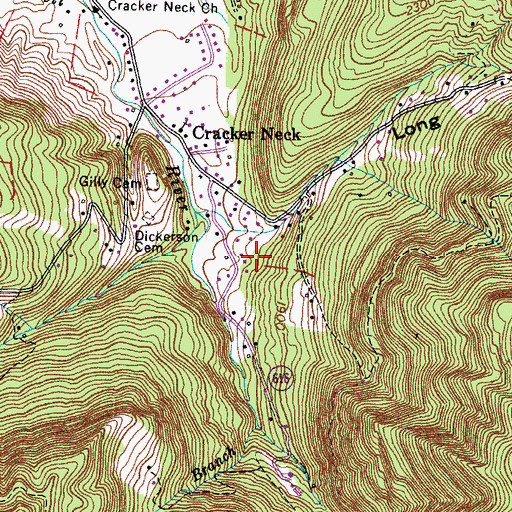 Topographic Map of Long Hollow, VA