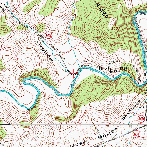 Topographic Map of Long Hollow, VA