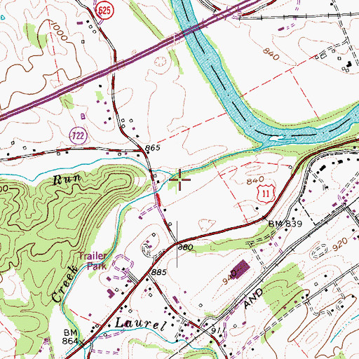 Topographic Map of Long Run, VA