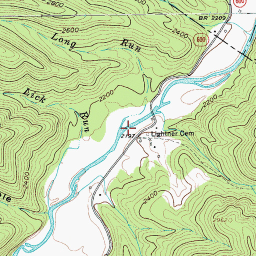 Topographic Map of Long Run, VA