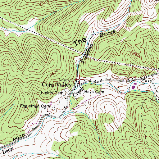 Topographic Map of Loop Church, VA