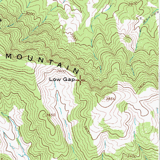 Topographic Map of Low Gap, VA