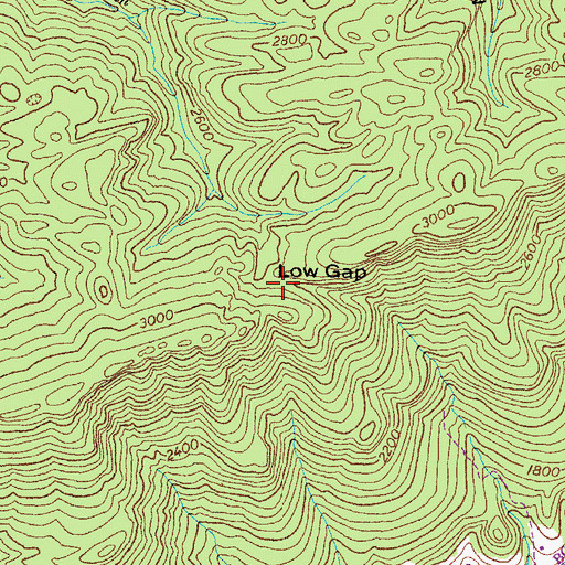 Topographic Map of Low Gap, VA