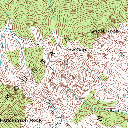 Topographic Map of Low Gap, VA