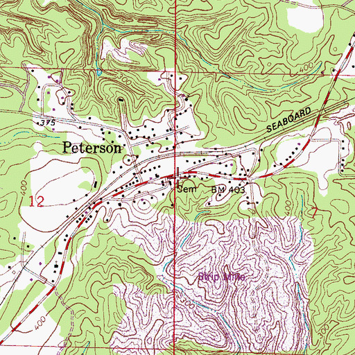 Topographic Map of Ruhama Cemetery, AL