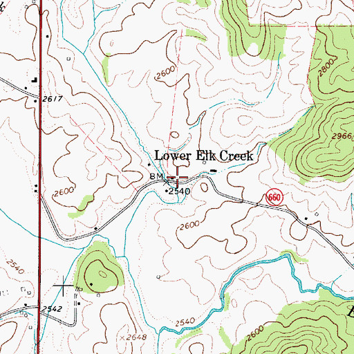 Topographic Map of Lower Elk Creek, VA