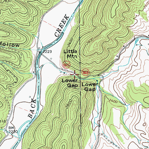 Topographic Map of Lower Gap, VA