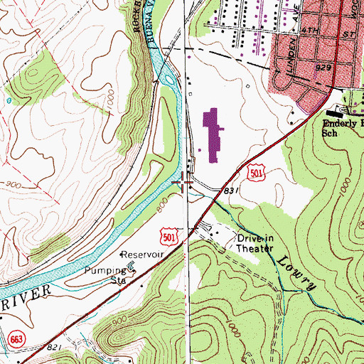 Topographic Map of Lowry Run, VA
