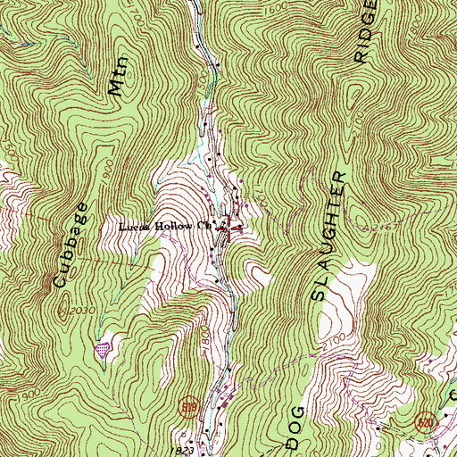 Topographic Map of Lucas Hollow Church, VA