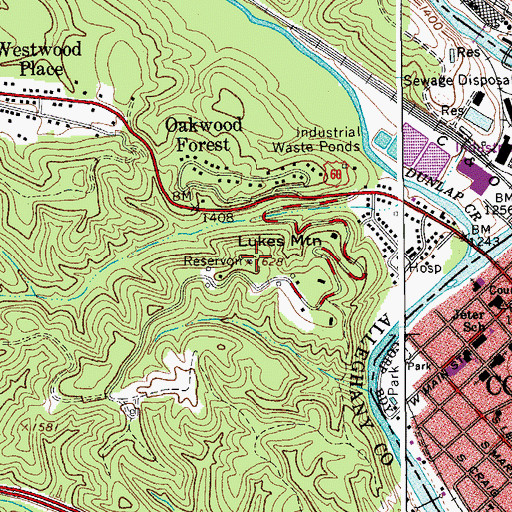 Topographic Map of Lukes Mountain, VA