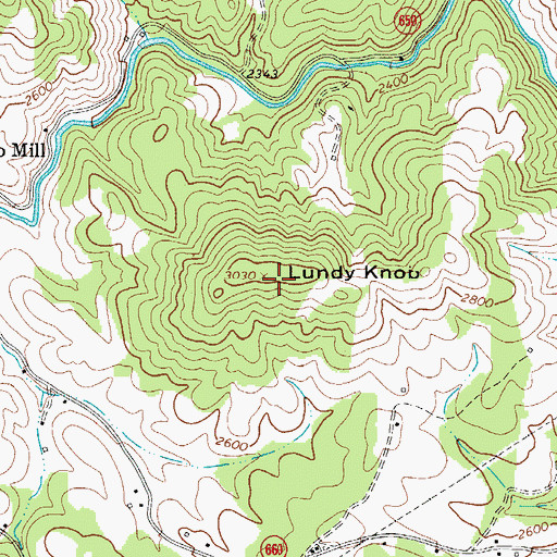 Topographic Map of Lundy Knob, VA