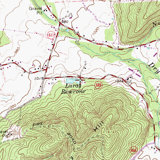 Topographic Map of Luray Reservoir, VA