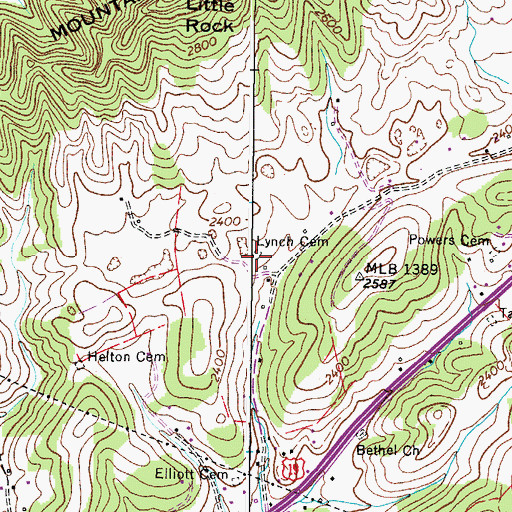 Topographic Map of Lynch Cemetery, VA