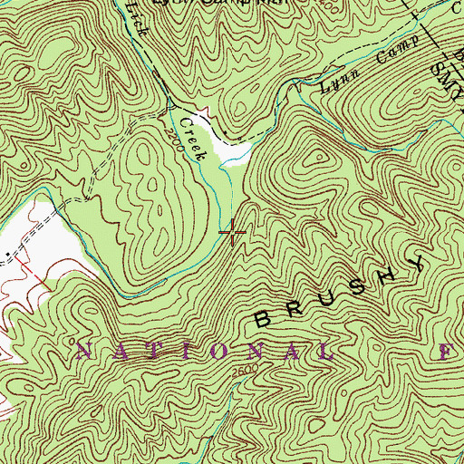 Topographic Map of Lynn Camp Creek, VA