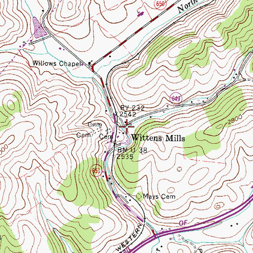 Topographic Map of Lynn Hollow, VA