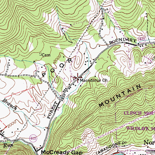 Topographic Map of Macedonia Church, VA