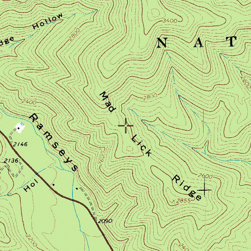 Topographic Map of Mad Lick Ridge, VA