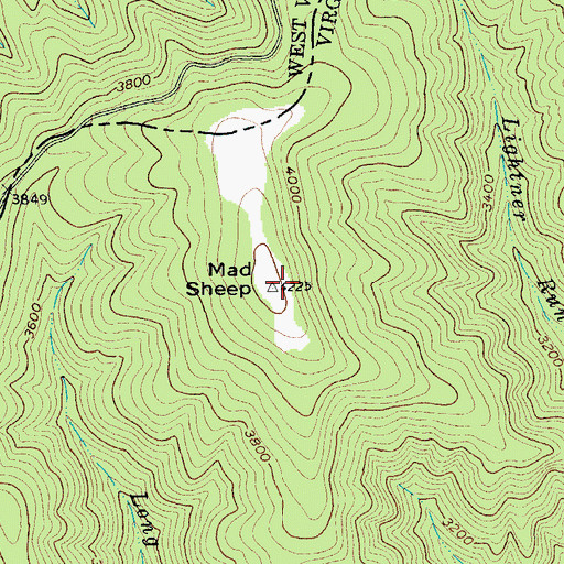 Topographic Map of Mad Sheep, VA
