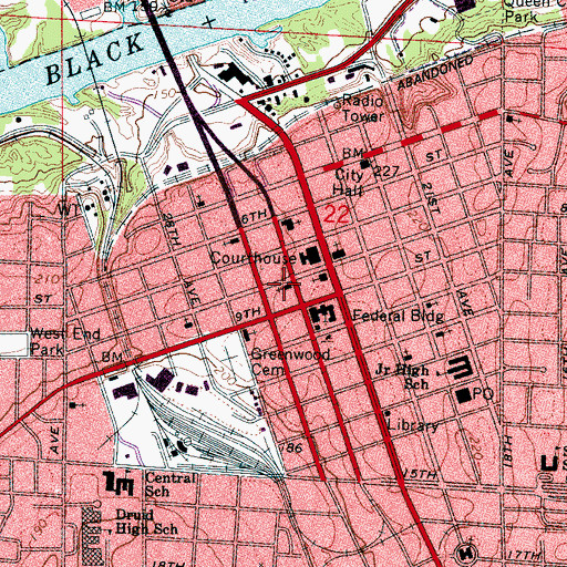 Topographic Map of Saint Johns Holy Name Catholic Church, AL